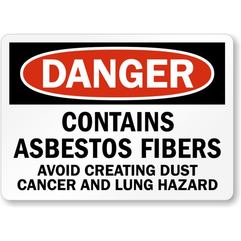 Asbestos Fibers Danger Aluminum Weatherproof Sign p739