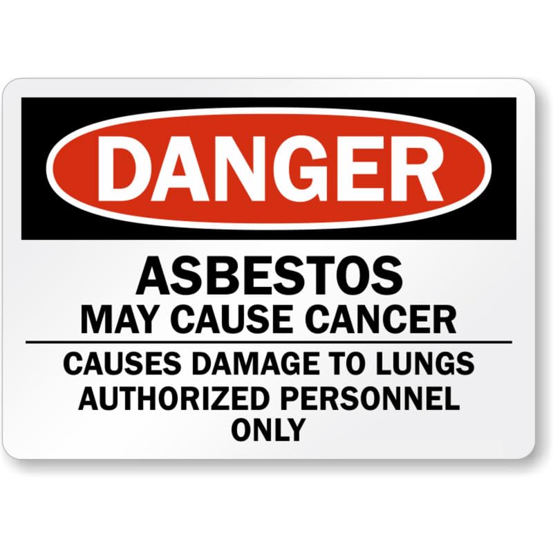 Asbestos May Cause Cancer Danger Aluminum Weatherproof Sign p745