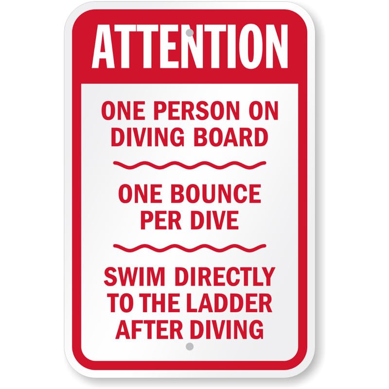 Attention One Person On Diving Board Aluminum Weatherproof Sign p824