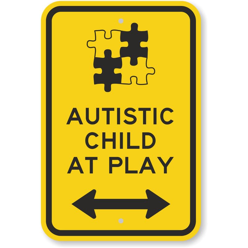 Autistic Child At Play Bi Directional Arrow Aluminum Weatherproof Sign p967