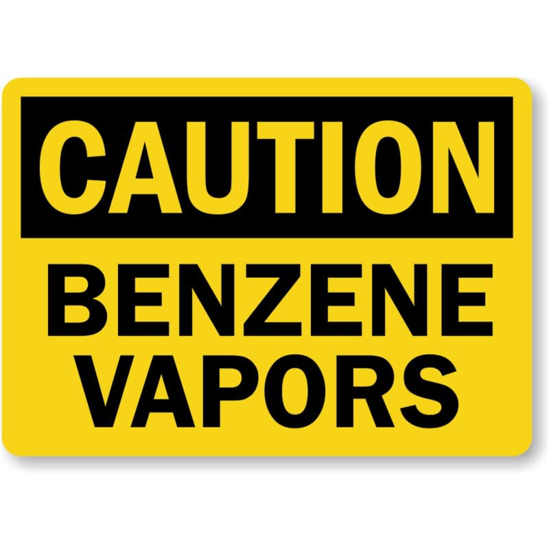 Benzene Vapors Caution Aluminum Weatherproof Sign