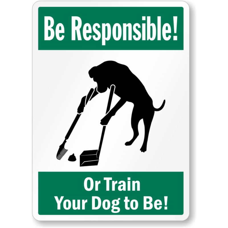 Be Responsible Train Dog Aluminum Weatherproof Sign