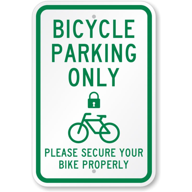 Bicycle Parking Secure Bike Aluminum Weatherproof Sign