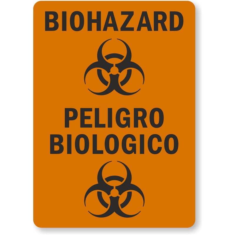 Bilingual Biohazardous Waste Storage Aluminum Weatherproof Sign