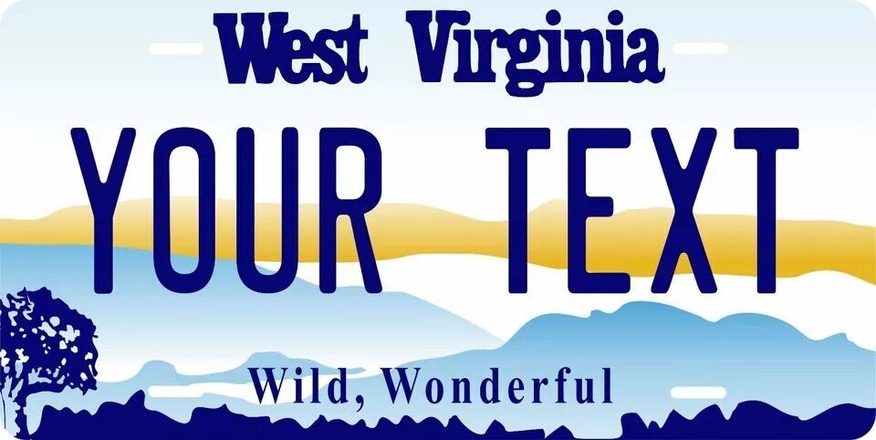 West Virginia Scenic Custom State License Plate Personalized 12"x6" Size