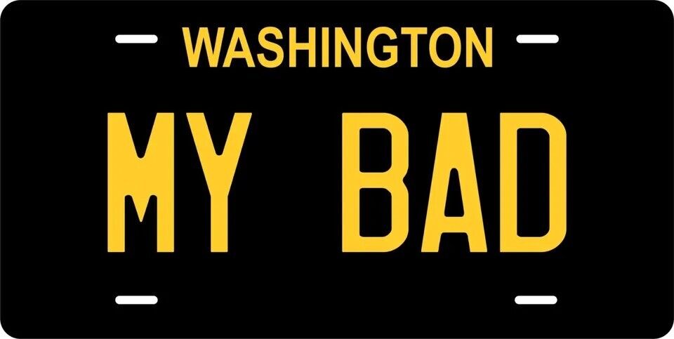 Washington Black Custom State License Plate Personalized 12"x6" Size