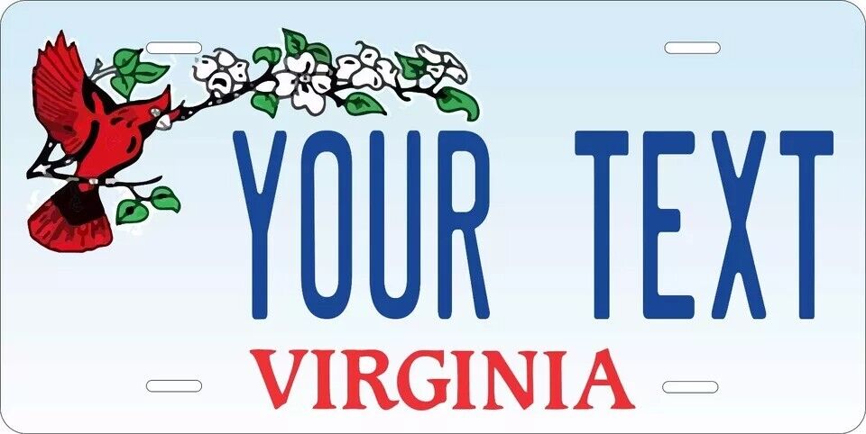 Virginia Cardinal Custom State License Plate Personalized 12"x6" Size