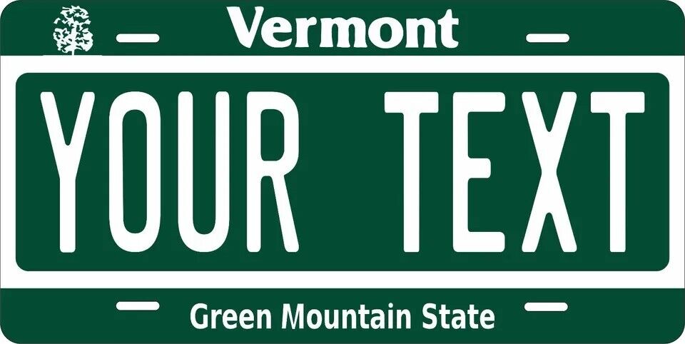Vermont 1985 Custom State License Plate Personalized 12"x6" Size