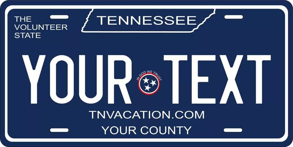 Tennessee Blue Custom State License Plate Personalized 12"x6" Size