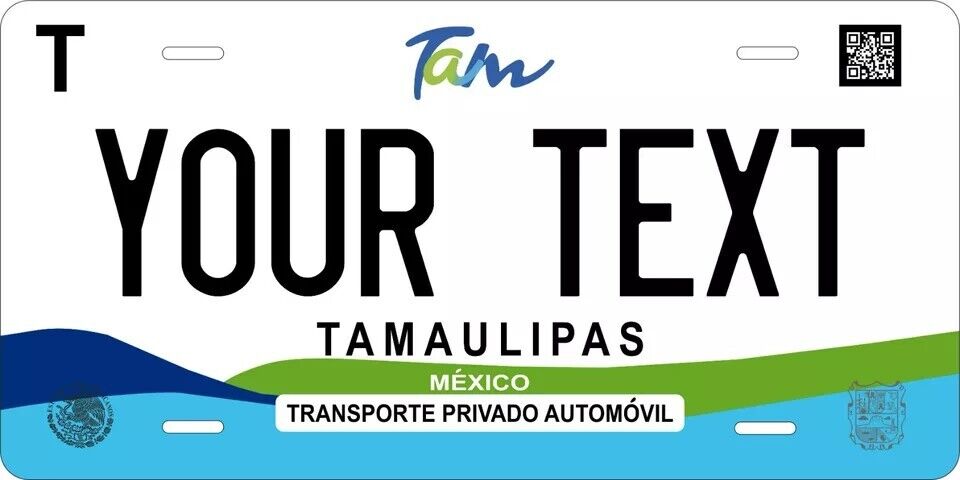 Tamaulipas 2019 Custom State License Plate Personalized 12"x6" Size
