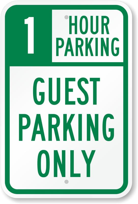 1 Hour Parking Aluminum Weatherproof Sign p00006