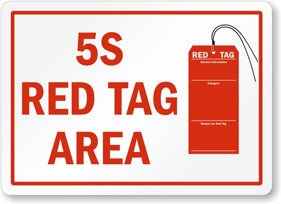5S Red Tag Area Aluminum Weatherproof Sign p00029