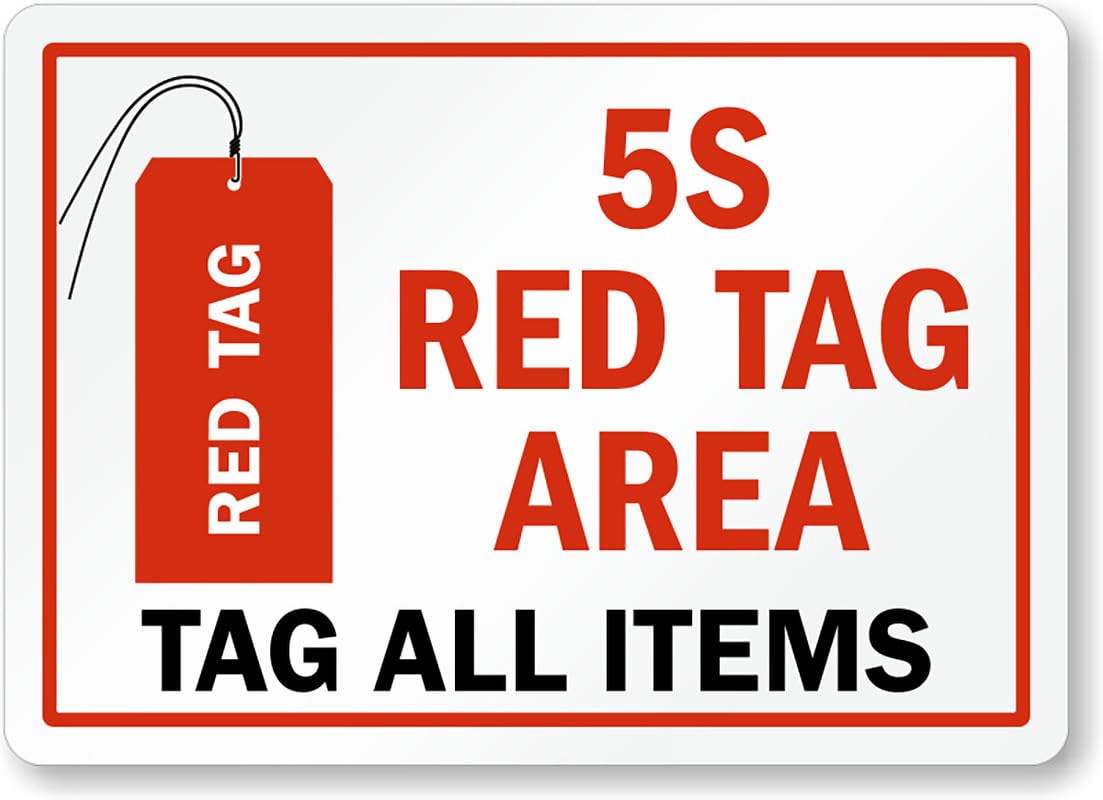 5S Red Tag Area Aluminum Weatherproof Sign p00030