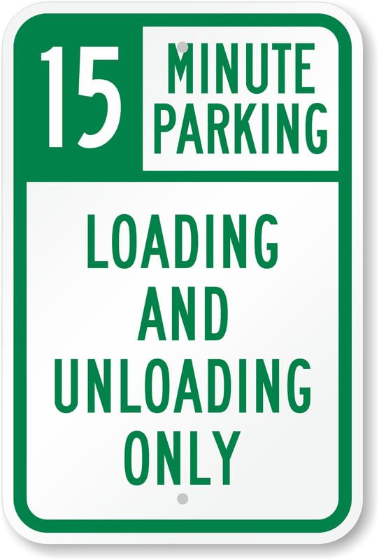 15 Minute Parking Aluminum Weatherproof Sign p00053