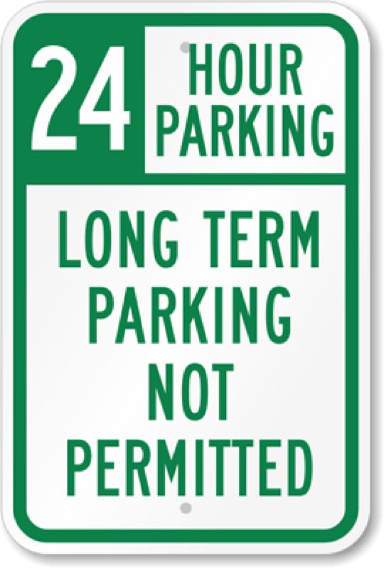 24 Hour Parking Aluminum Weatherproof Sign p00071