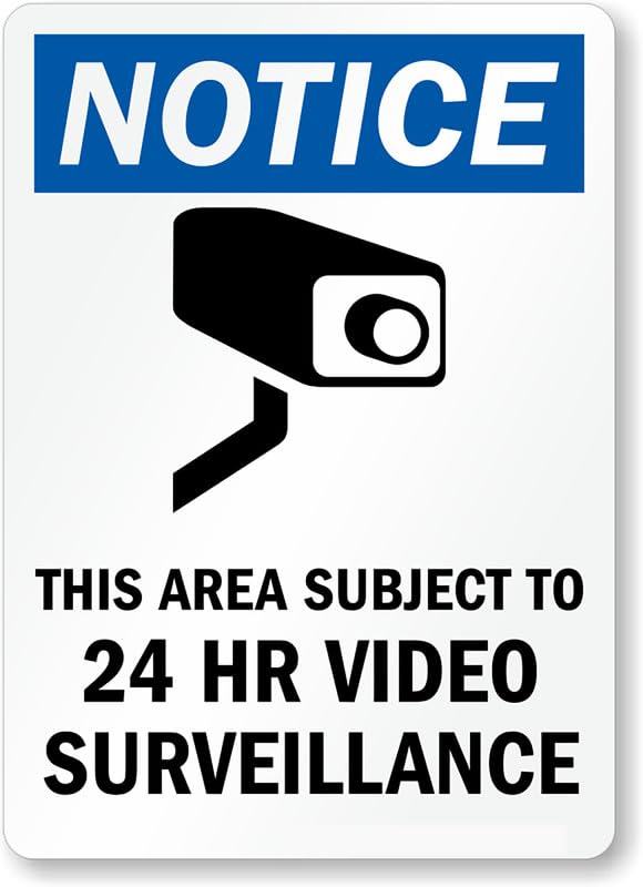 24 Hr Video Survellance Aluminum Weatherproof Sign p00080