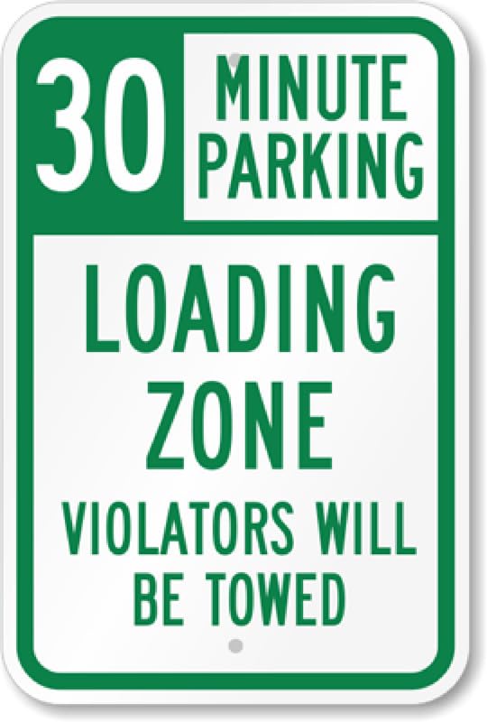 30 Minute Parking Aluminum Weatherproof Sign p00084
