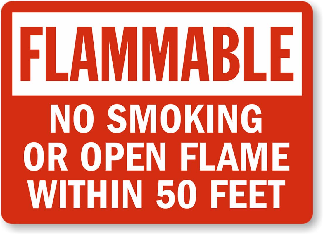 50 Feet Flammable Aluminum Weatherproof Sign p00091