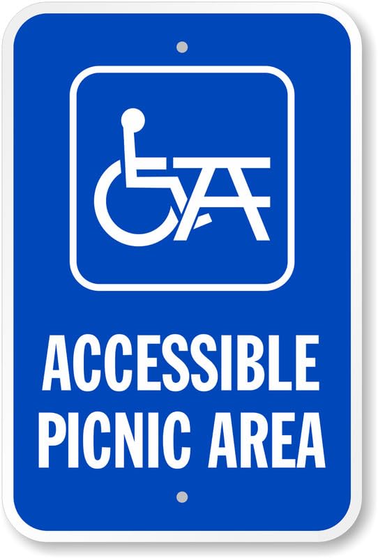 Accessible Picnic Area Aluminum Weatherproof Sign p00160