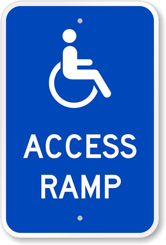 Access Ramp Handicap Aluminum Weatherproof Sign p00174