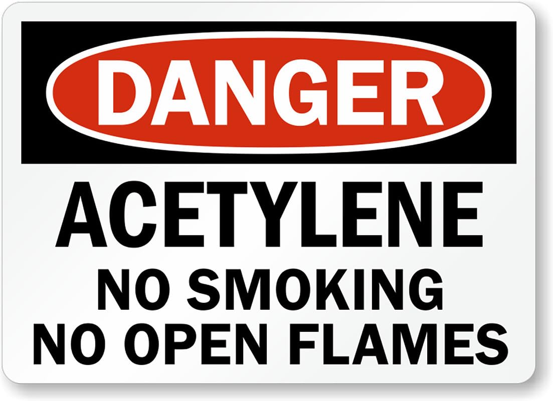 Acetylene No Smoking Danger Aluminum Weatherproof Sign p00194