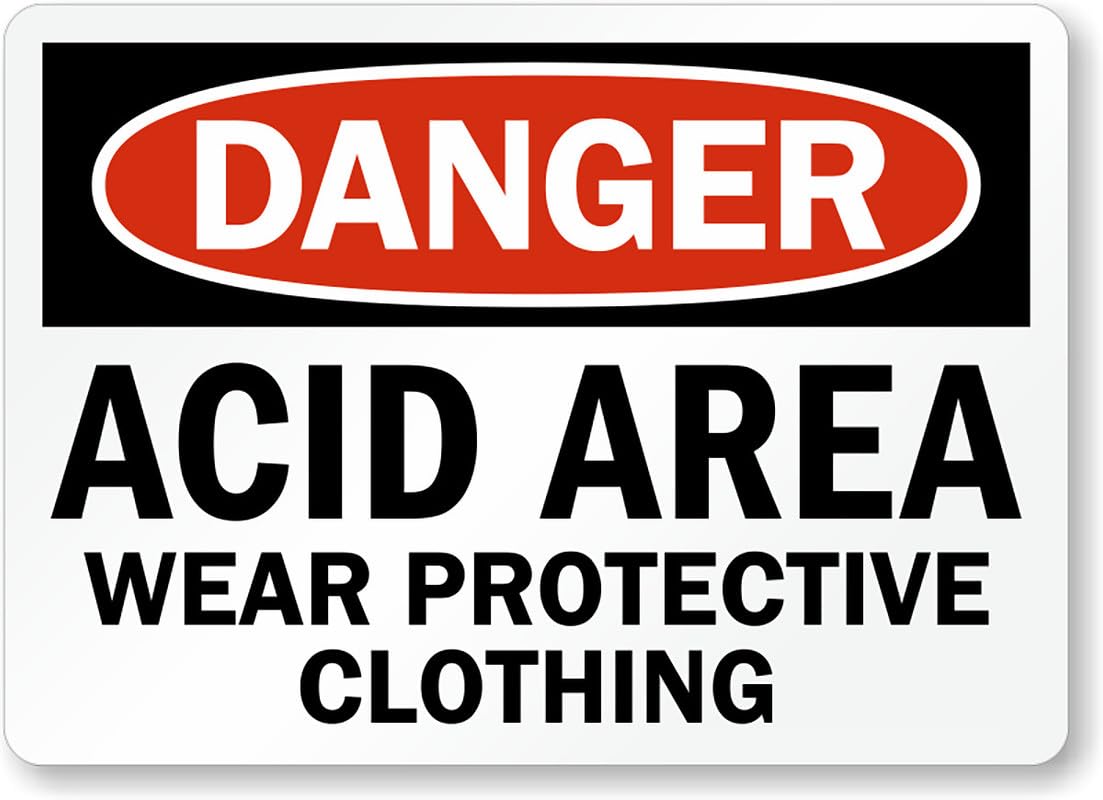 Acid Area Danger Aluminum Weatherproof Sign p00200