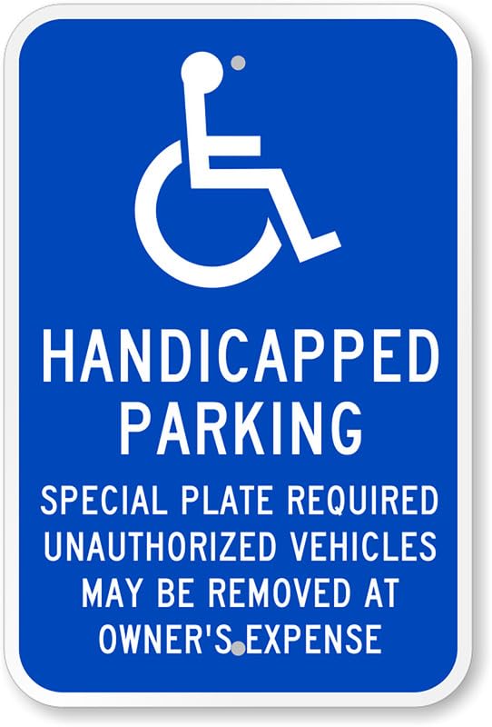 Ada Handicapped Parking Aluminum Weatherproof Sign p00243