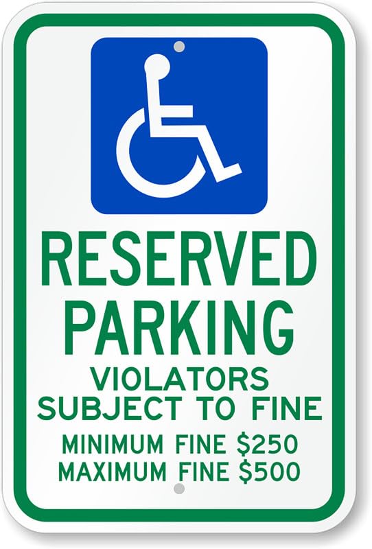 Ada Handicap Reserved Parking Aluminum Weatherproof Sign p00255