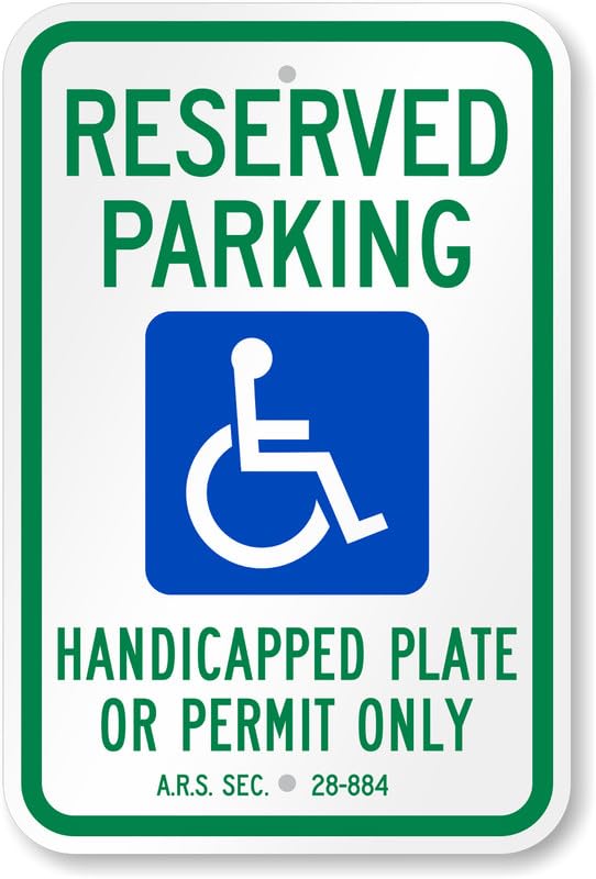 Ada Handicap Reserved Parking Aluminum Weatherproof Sign p00262