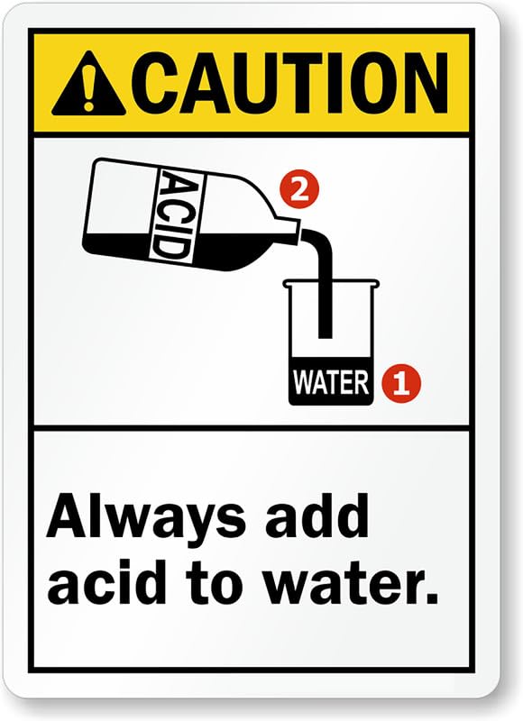 Add Acid To Water Aluminum Weatherproof Sign p00271