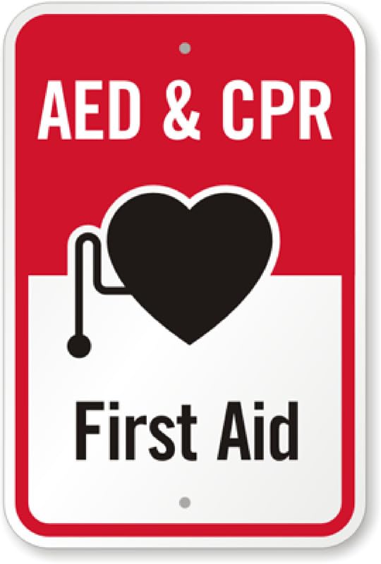 Aed Cpr First Aid Aluminum Weatherproof Sign p00289