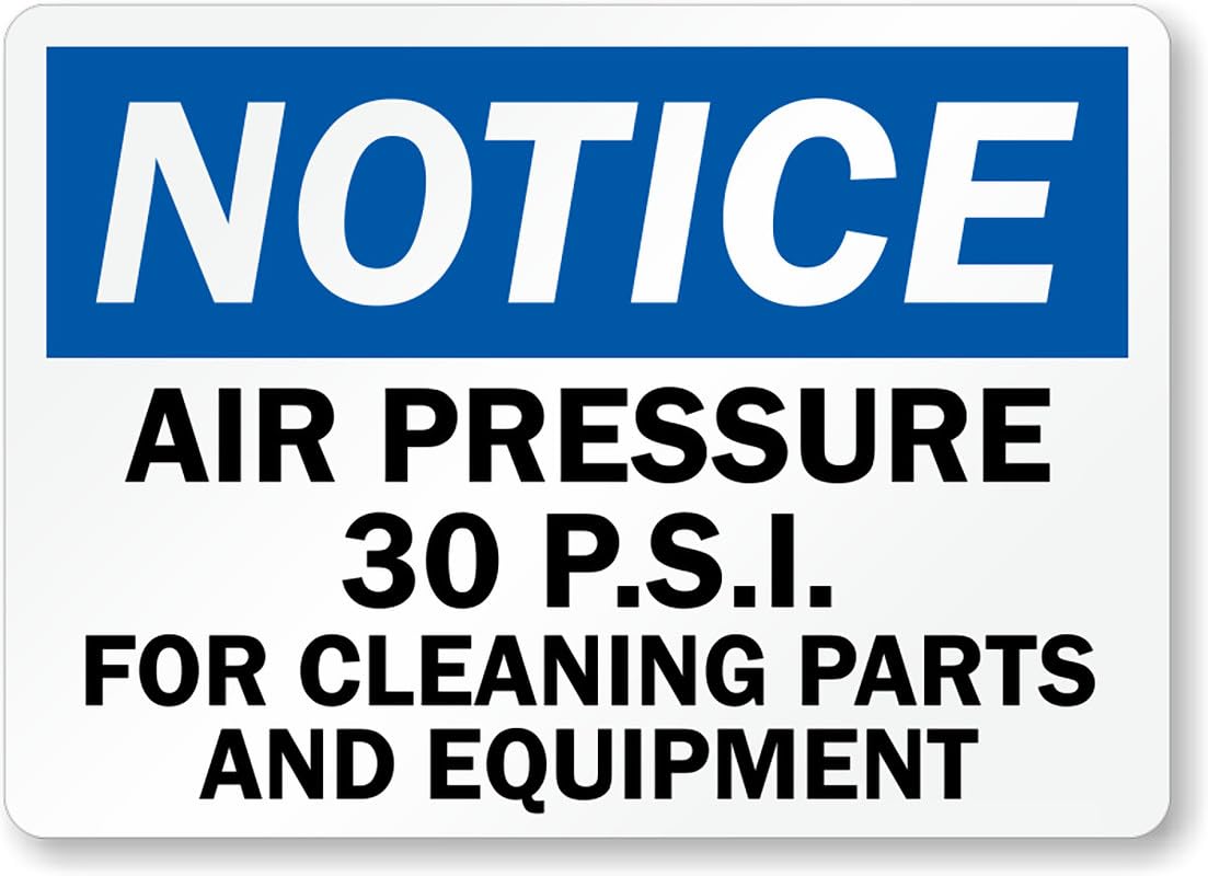 Air Pressure Equipment Notice Aluminum Weatherproof Sign p00310