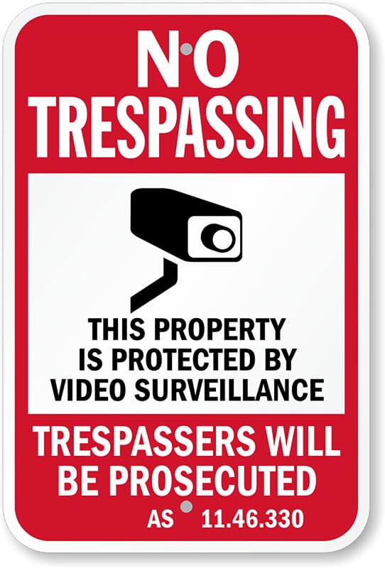Alaska Video Surveillance Aluminum Weatherproof Sign p00330