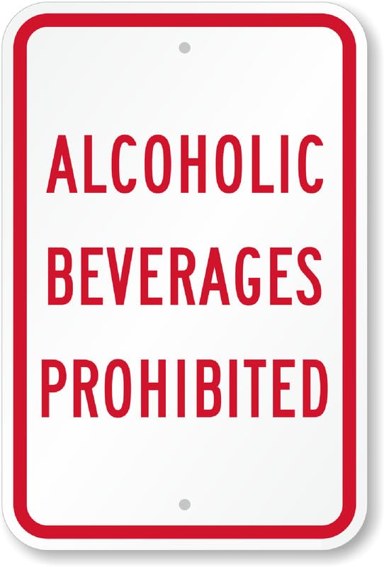Alcoholic Beverages Prohibited Aluminum Weatherproof Sign p00339