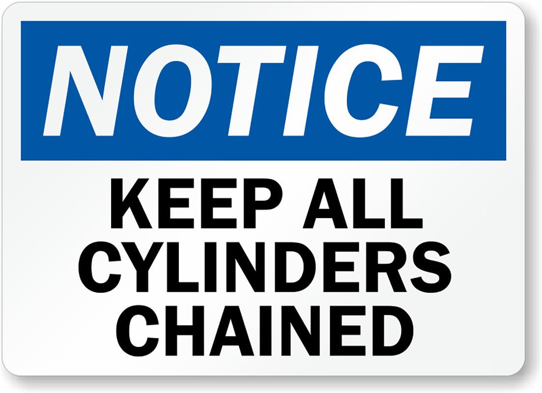 All Cylinders Chained Notice Aluminum Weatherproof Sign p00353