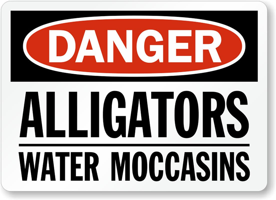 Alligators Water Moccasins Danger Aluminum Weatherproof Sign p00377