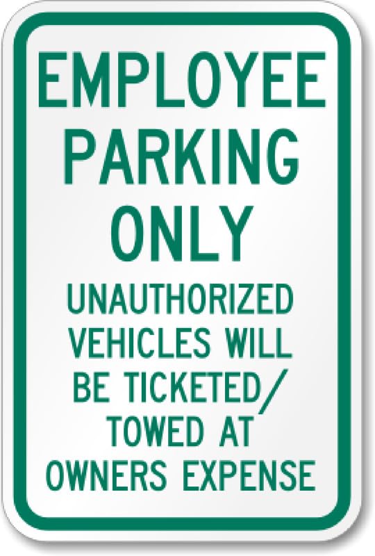 Aluminum Employee Parking Aluminum Weatherproof Sign p00399