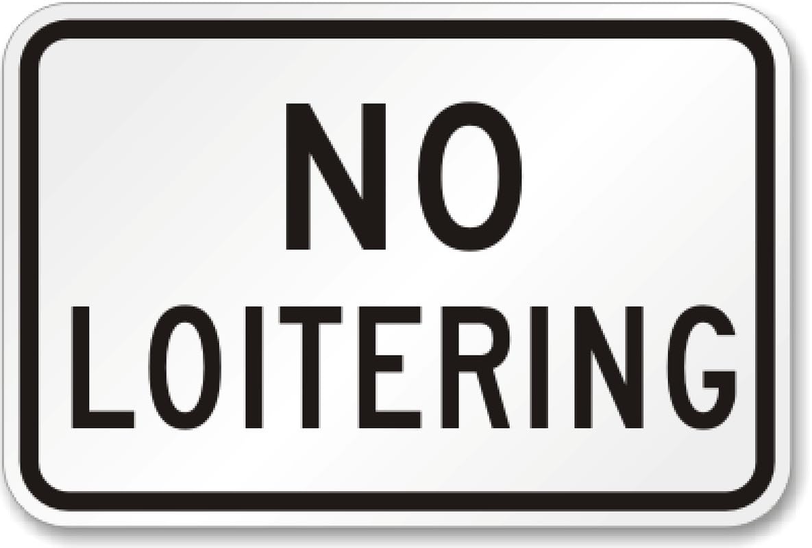 Aluminum No Loitering Aluminum Weatherproof Sign p00407