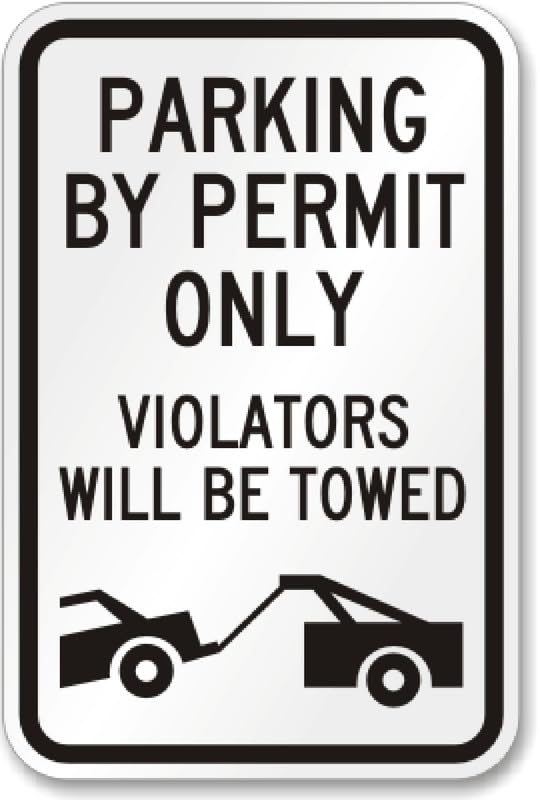 Aluminum Parking By Permit Aluminum Weatherproof Sign p00419