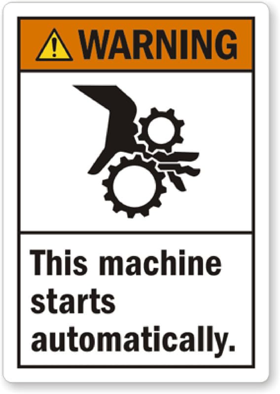 Ansi Automatic Equipment Aluminum Weatherproof Sign p00456