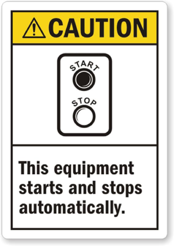 Ansi Automatic Equipment Aluminum Weatherproof Sign p00457