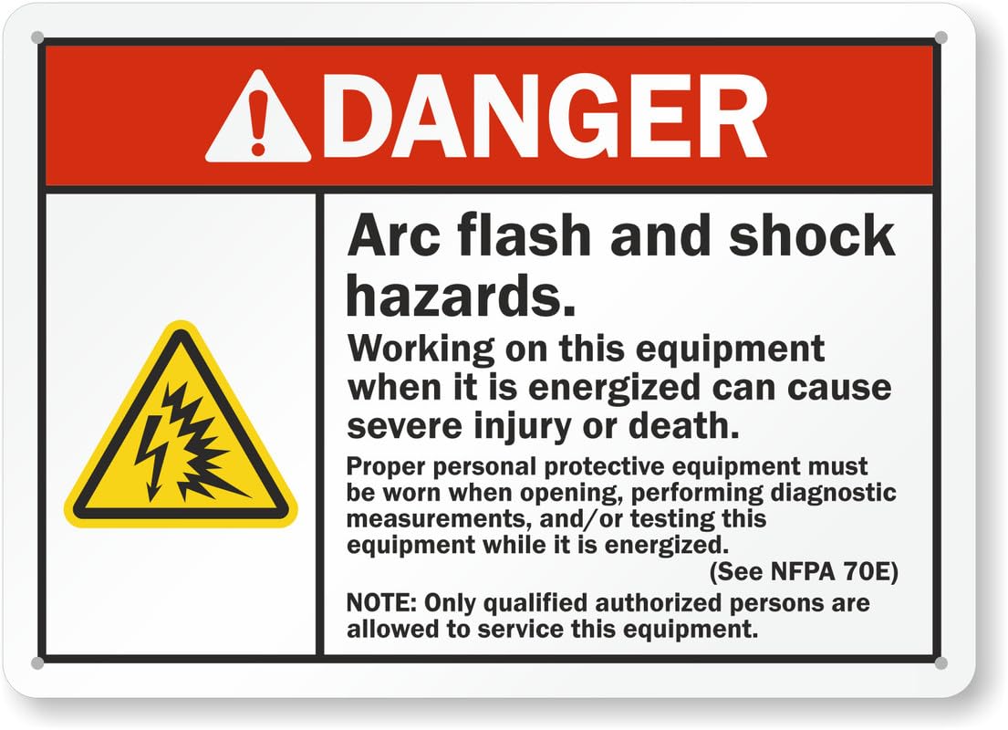 Arc Flash And Shock Hazards Aluminum Weatherproof Sign p00647