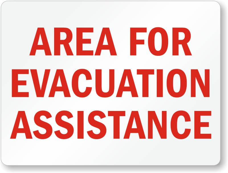 Area Evacuation Fire Aluminum Weatherproof Sign p00665