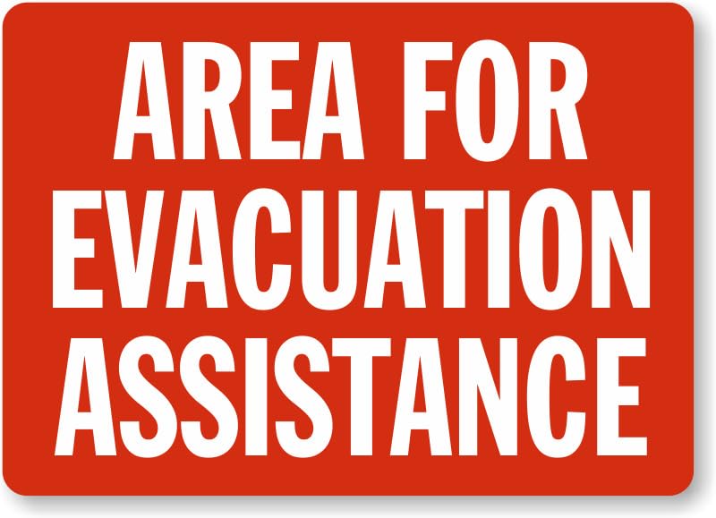 Area Evacuation Fire Aluminum Weatherproof Sign p00666