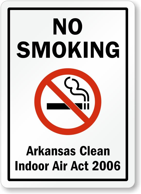 Arkansas No Smoking Aluminum Weatherproof Sign p00698