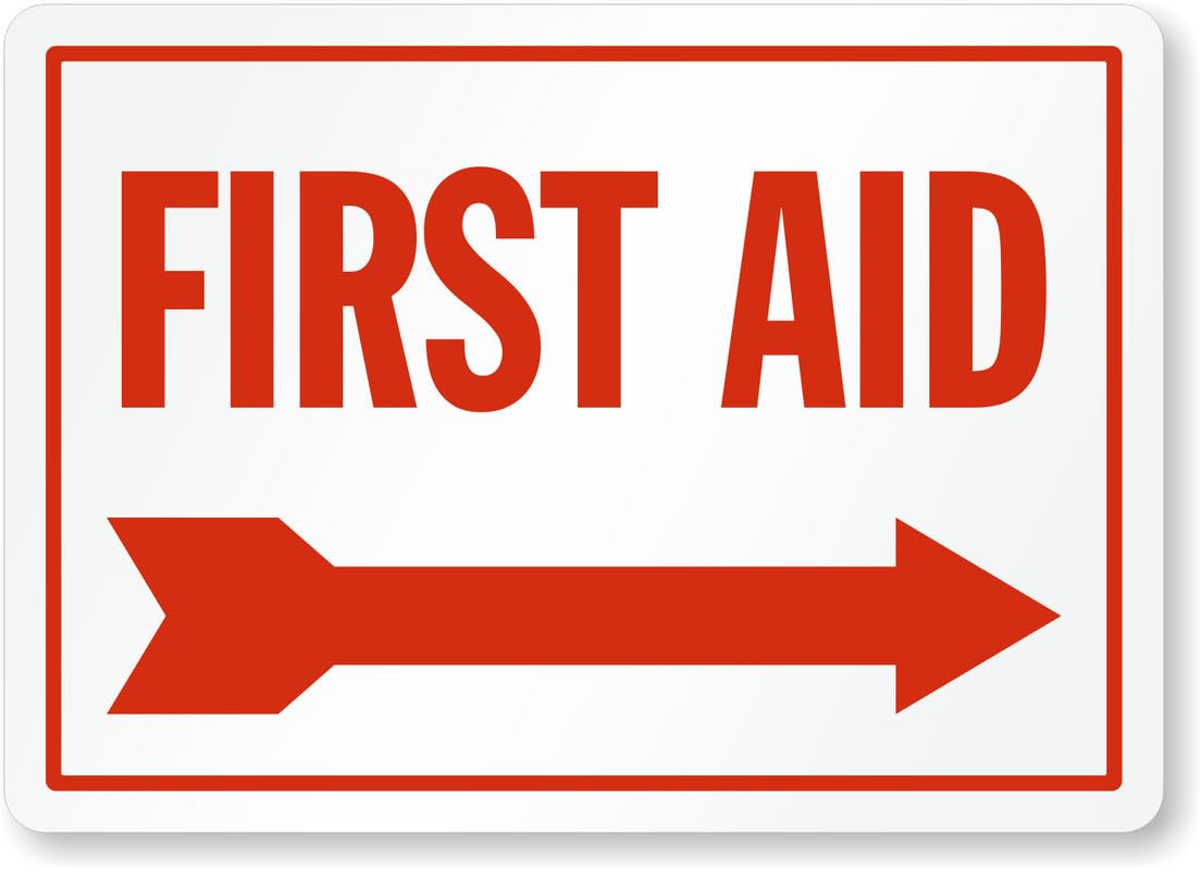 Arrow Right First Aid Aluminum Weatherproof Sign p00709