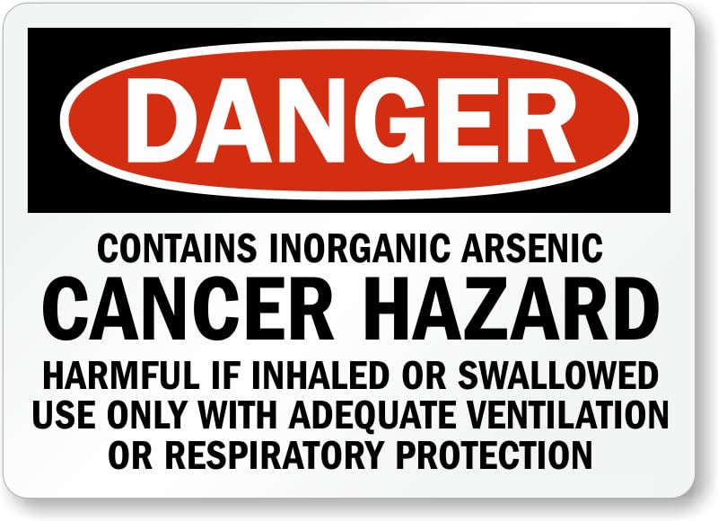 Arsenic Cancer Hazard Danger Aluminum Weatherproof Sign p00710