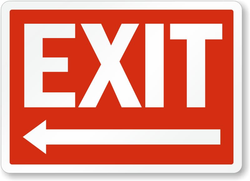 Arrow Left Exit Entrance Aluminum Weatherproof Sign p00706