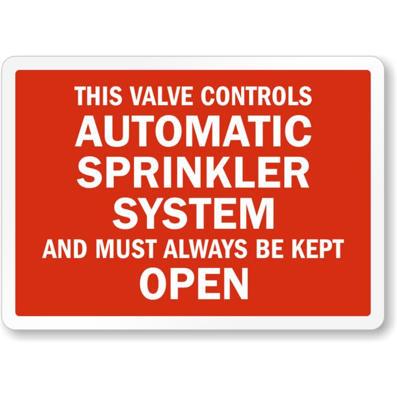 Automatic Sprinkler System Aluminum Weatherproof Sign p1029