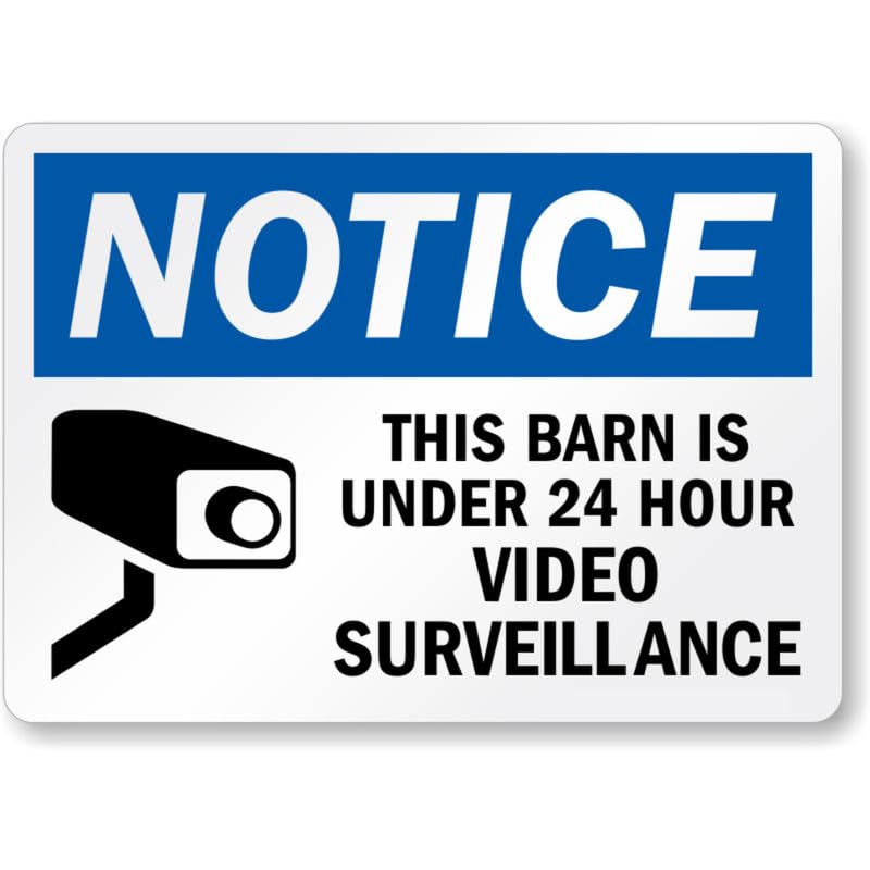 Barn Is Under Video Surveillance Aluminum Weatherproof Sign p1076